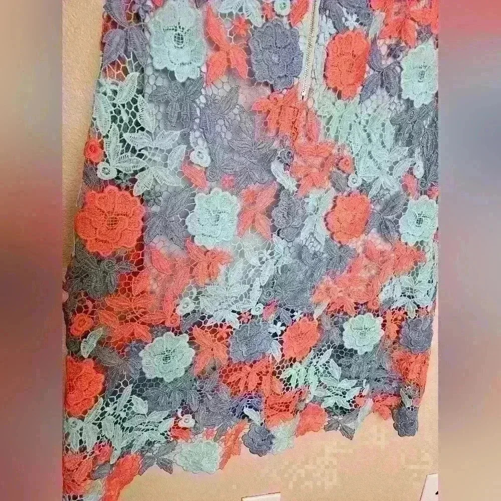 Off The Shoulder Floral Lace Midi Dress - Picture 6 of 10